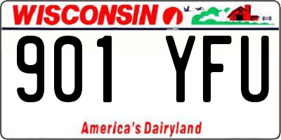 WI license plate 901YFU