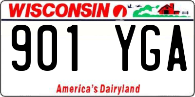 WI license plate 901YGA