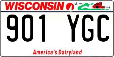 WI license plate 901YGC