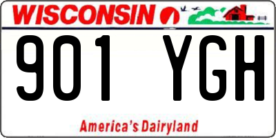 WI license plate 901YGH