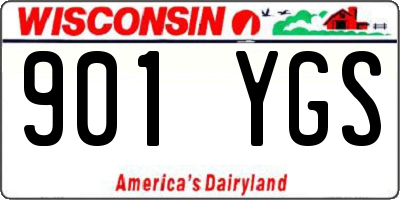 WI license plate 901YGS