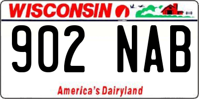 WI license plate 902NAB