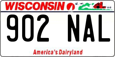 WI license plate 902NAL