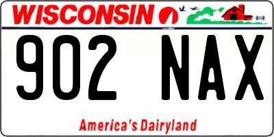 WI license plate 902NAX