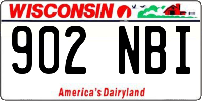 WI license plate 902NBI