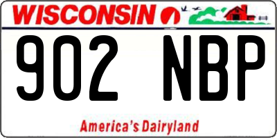 WI license plate 902NBP