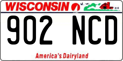 WI license plate 902NCD