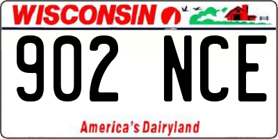WI license plate 902NCE
