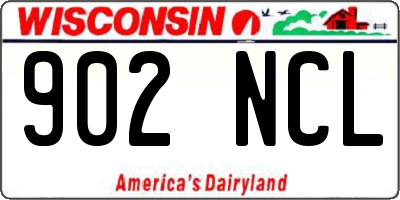 WI license plate 902NCL
