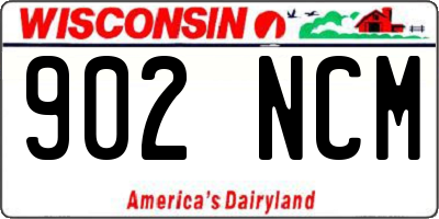 WI license plate 902NCM