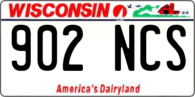WI license plate 902NCS