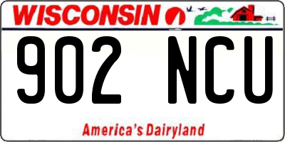 WI license plate 902NCU