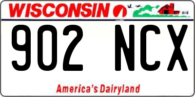 WI license plate 902NCX