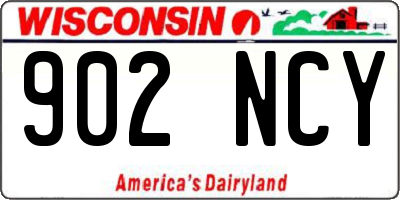 WI license plate 902NCY