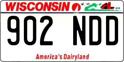 WI license plate 902NDD