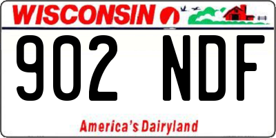 WI license plate 902NDF