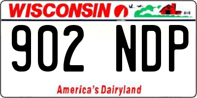 WI license plate 902NDP