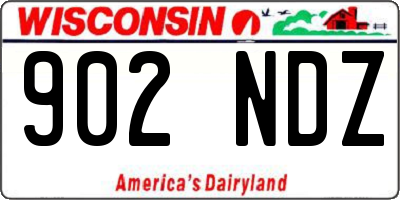 WI license plate 902NDZ