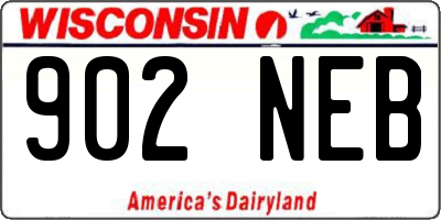 WI license plate 902NEB