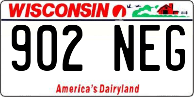 WI license plate 902NEG