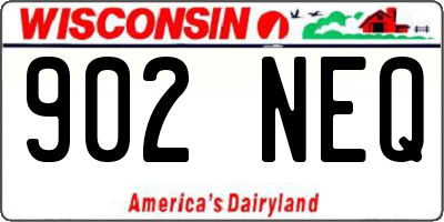 WI license plate 902NEQ