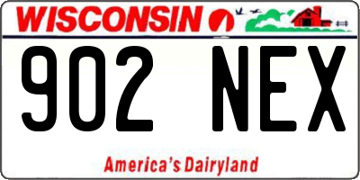 WI license plate 902NEX
