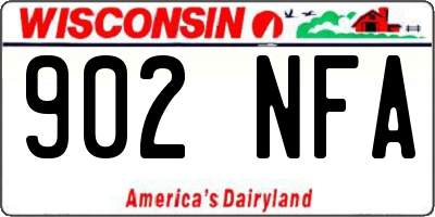 WI license plate 902NFA