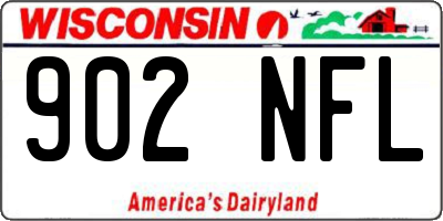 WI license plate 902NFL