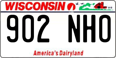 WI license plate 902NHO