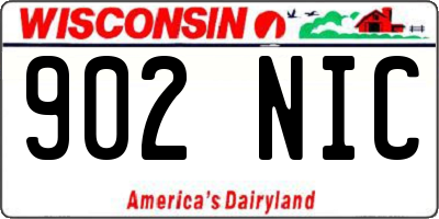 WI license plate 902NIC