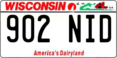 WI license plate 902NID