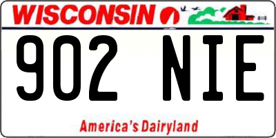 WI license plate 902NIE