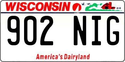 WI license plate 902NIG