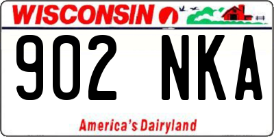 WI license plate 902NKA