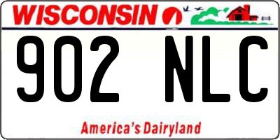 WI license plate 902NLC