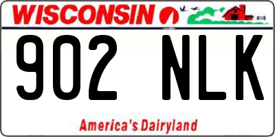 WI license plate 902NLK