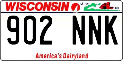 WI license plate 902NNK
