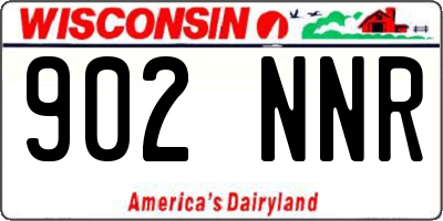 WI license plate 902NNR
