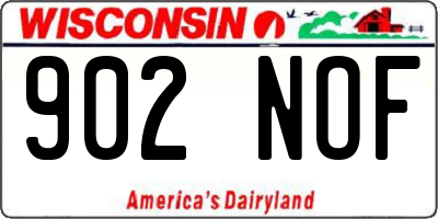 WI license plate 902NOF