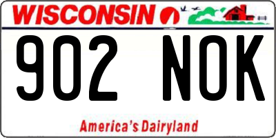 WI license plate 902NOK