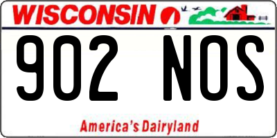 WI license plate 902NOS