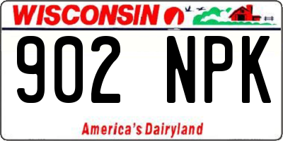 WI license plate 902NPK