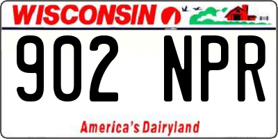 WI license plate 902NPR