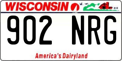 WI license plate 902NRG