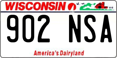 WI license plate 902NSA