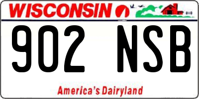 WI license plate 902NSB