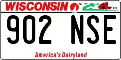 WI license plate 902NSE