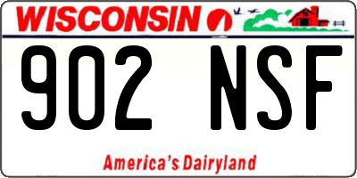 WI license plate 902NSF