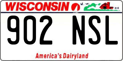 WI license plate 902NSL