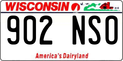 WI license plate 902NSO
